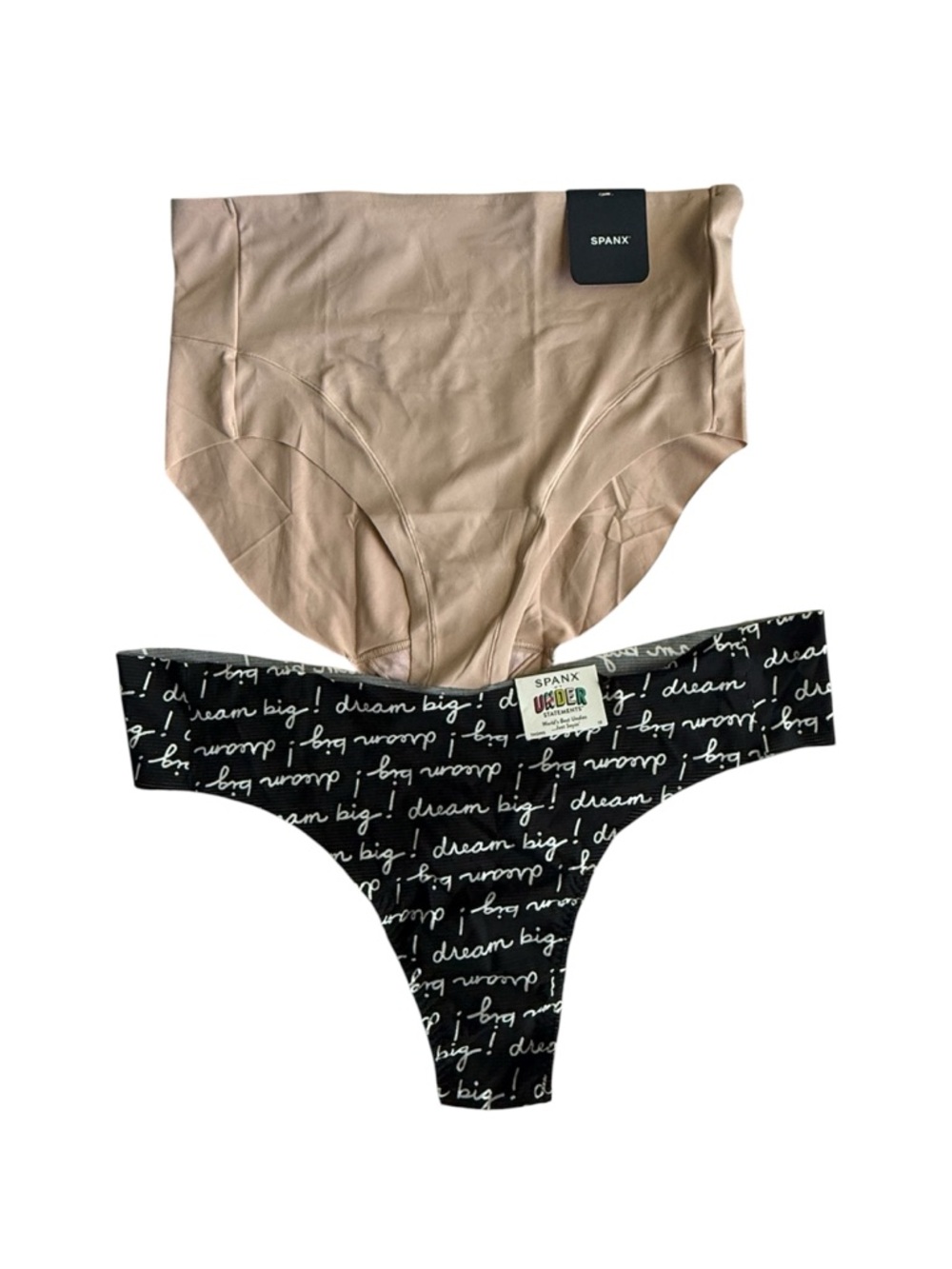 NWT SPANX Bundle DREAM BIG Thong Panty 1X and Nude Smoothing Briefs Xl